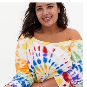 Torrid Tie dye. cold shoulder shirt NEW size 1